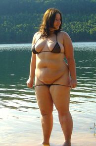 Fat Girl In A Bikini At The Lake