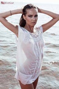 Slightly See Through Shirt On Arina Drozdetskaya